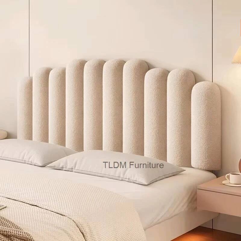 Headboard Cushion Backrest Tatami - 枕モダンなダブルベッドヘッドボード畳衝突防止ライト高級ラムウールソフトクッションベッドヘッド腰保護背もたれ