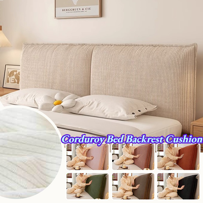 Headboard Cushion Backrest Tatami - コーデュロイベッド背もたれクッション取り外し可能大型ソフトヘッドボード枕腰サポートクッション洗える家庭用寝室畳ソファ用