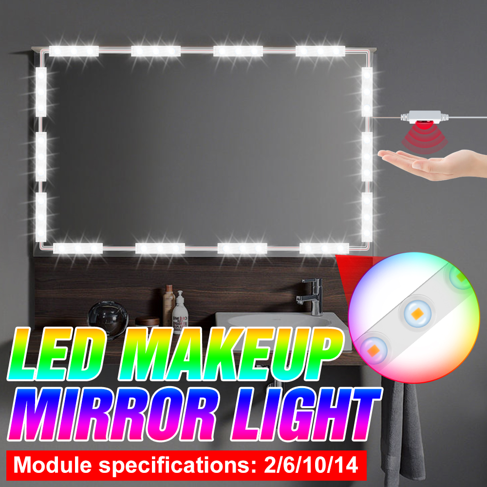 Dressing Table Vanity With Lighted Mirror - ウォールランプ,バニティモード,ハンドセンサー,調光可能,化粧鏡,化粧鏡,バニティミラー,USB