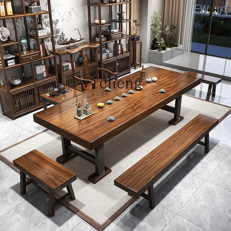Chairs - r5.13 1つのテーブルと5つの椅子 新品 中国茶卓 茶器一体型 無垢材茶卓