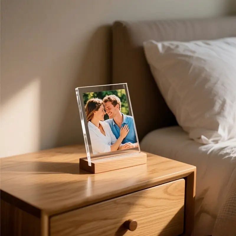 Bedroom Furniture - オールシーズン対応 1個入り カスタマイズ可能な写真入りアクリル - 幸せをテーブルに置く -