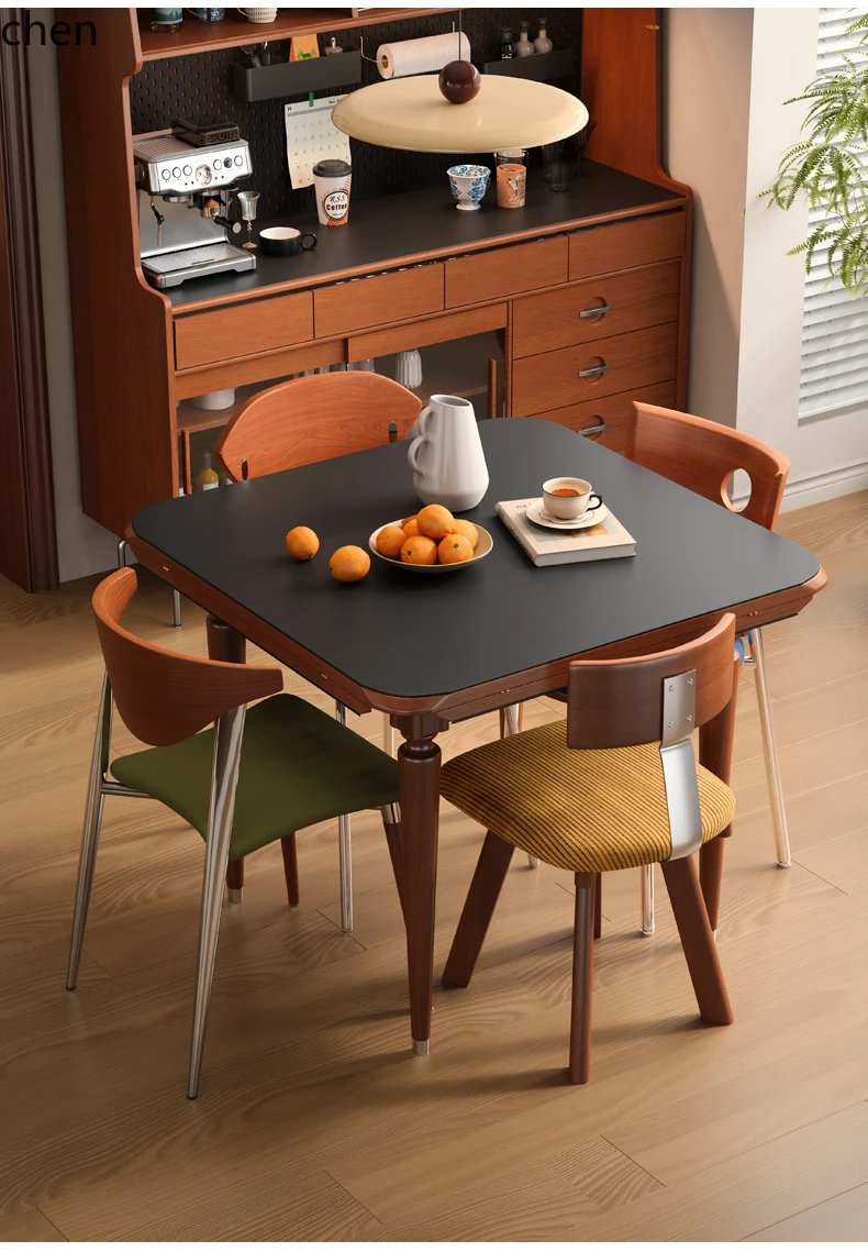 Chairs - i5.21 無垢材ロックプレート伸縮式ダイニングテーブル正方形丸型両用ダイニングテーブルと椅子の組み合わせ