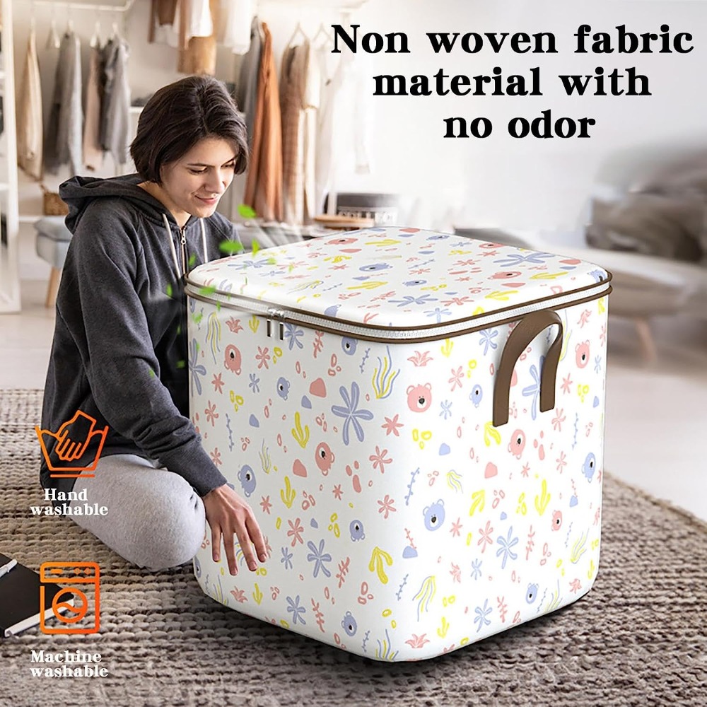 Wardrobe Closet Portable Fabric Cover - ポータブル衣類収納ボックス,クローゼット,折りたたみ式,耐久性のあるハンドル付き収納ボックス,大容量,おもちゃの保管とソート用,新品