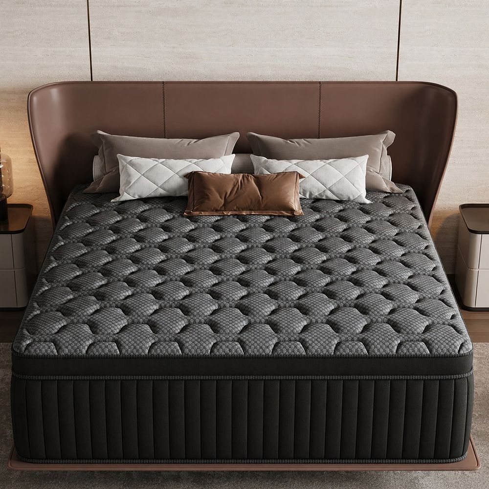 Memory Foam Mattress In A Box Queen - マットレス、8 10 12 14 サイズ、シングル、ダブル、キングクイーン、大型ベッドサイズ、メモリーフォームブレンドマットレス、人間工学に基づいた独立スプリング付き