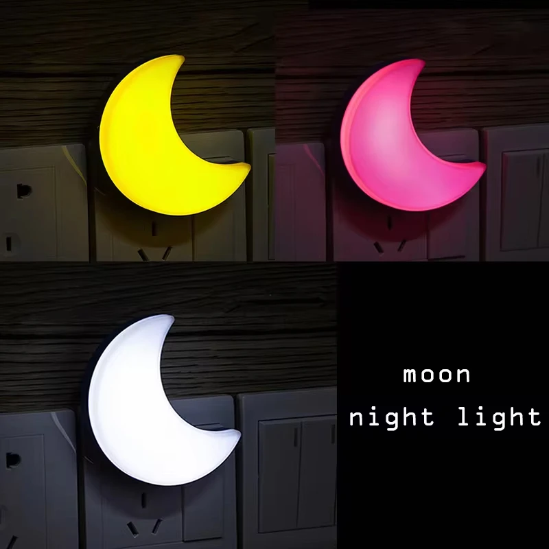 Floating Nightstand With Led Light - 220Vムーンナイトライト、EUプラグ式、壁に差し込む、夜明けから夕暮れまで点灯するセンサー付きインテリジェントライト、LEDナイトライト、子供部屋、廊下用