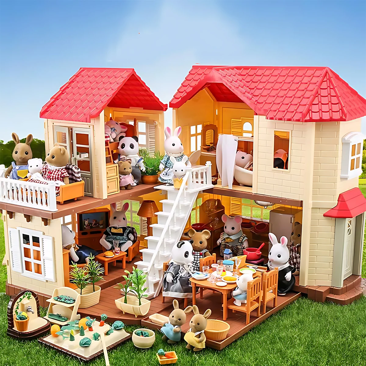 Bedroom Furniture - ミニチュア家具 1:12 ドールハウスキッチンリビングルーム寝室セット DIY シーン人形遊び装飾女の子おもちゃの家誕生日ギフト