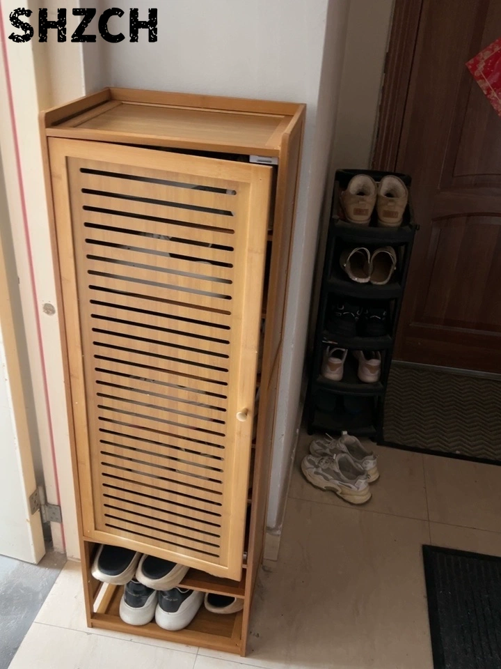 Shoe Rack Cabinet Narrow Entryway - 狭いスペース用シューズラック（扉付き）新入荷 多層玄関収納棚 廊下収納オーガナイザー 家庭用