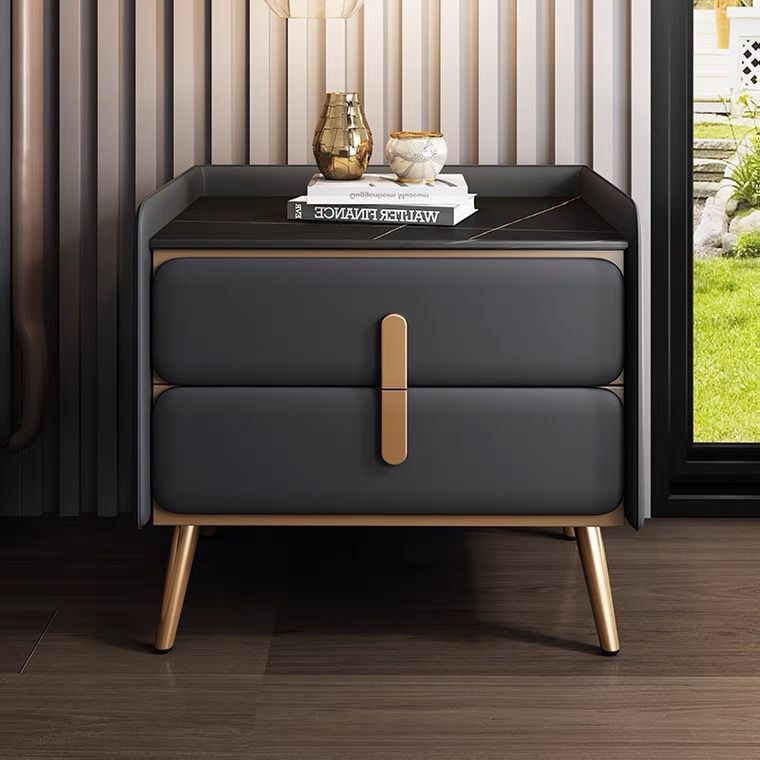 AOLIVIYA クリームロックスラブ ナイトスタンド ベッ - Solid Wood Nightstand 2 Drawers のレビューと価格