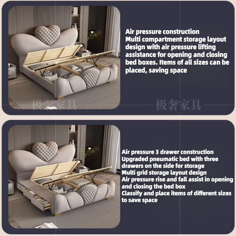 200x220cm ダブルベッド クイーンサイズフレーム キ - King Size Bed Frame With Storage Drawers のレビューと価格