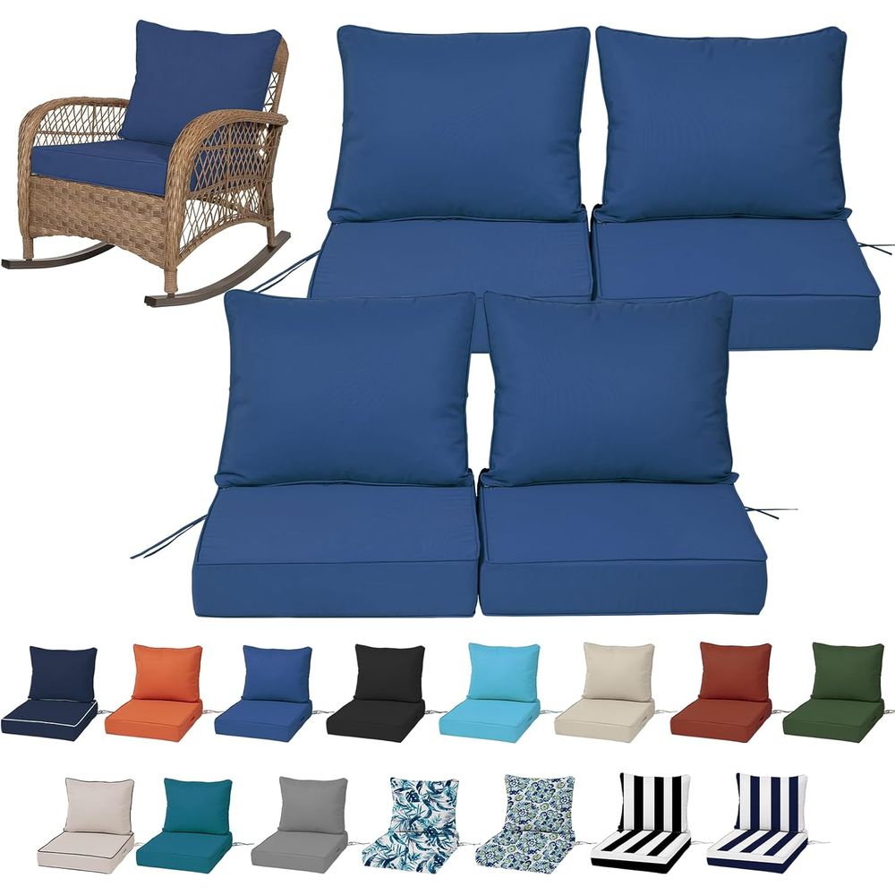 24x24インチの屋外用ディープシートクッション4個セット、 - Outdoor Furniture のレビューと価格