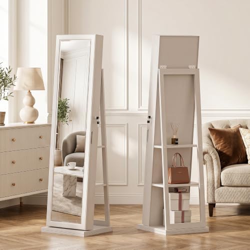 4-in-1 ジュエリーキャビネット ジュエリーアルモア ロ - Full Length Mirror Jewelry Armoire のレビューと価格