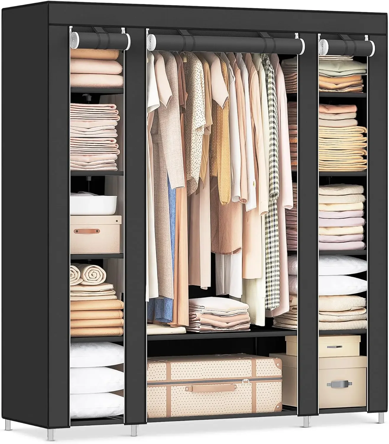Cheng-Closet ワードローブ、寝室用ポータブルクロ - Wardrobe Closet Portable Fabric Cover のレビューと価格