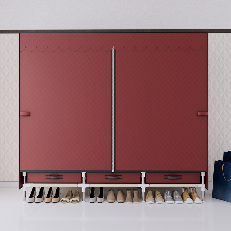 ポータブルワードローブ、洋服クローゼット、スチールフレーム、 - Wardrobe Closet Portable Fabric Cover のレビューと価格