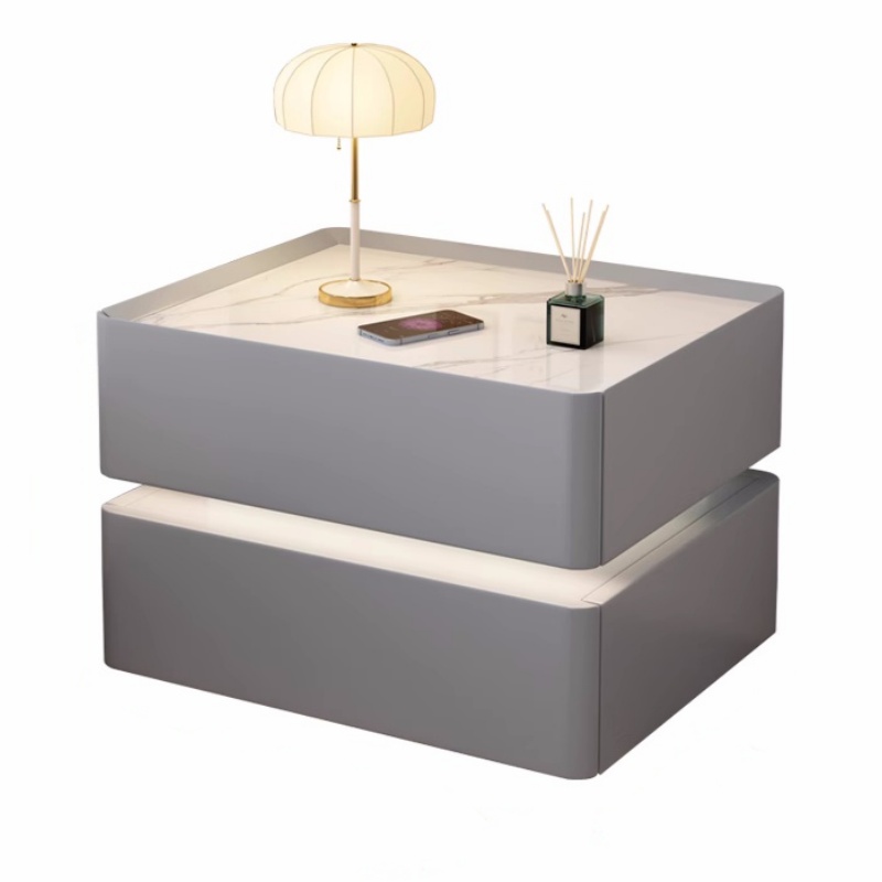 無垢材スマートベッドサイドテーブルモダンスタイル2引き出し寝 - Solid Wood Nightstand 2 Drawers のレビューと価格