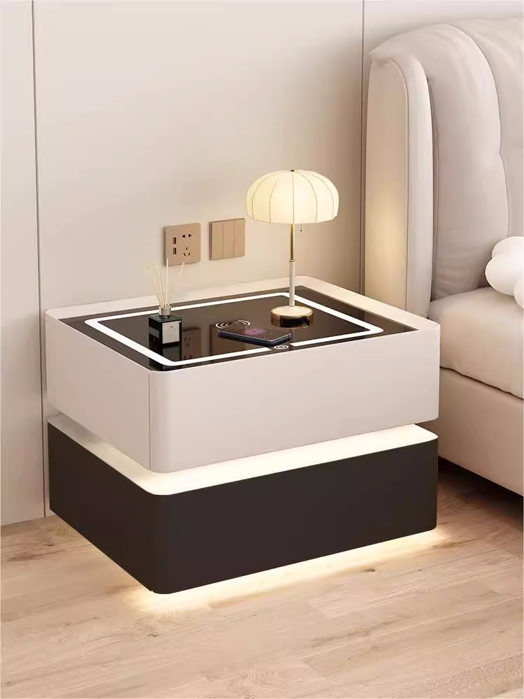 無垢材スマートベッドサイドテーブルモダンスタイル2引き出し寝 - Solid Wood Nightstand 2 Drawers のレビューと価格