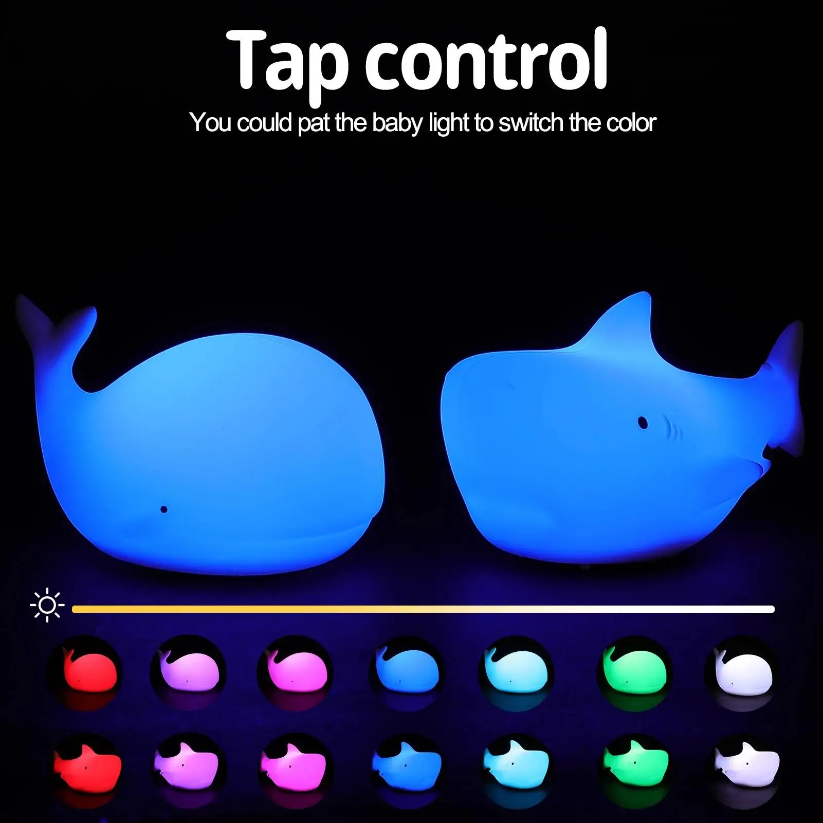 LED ナイトライトかわいいクジラ漫画動物シリコンランプ子供 - Floating Nightstand With Led Light のレビューと価格