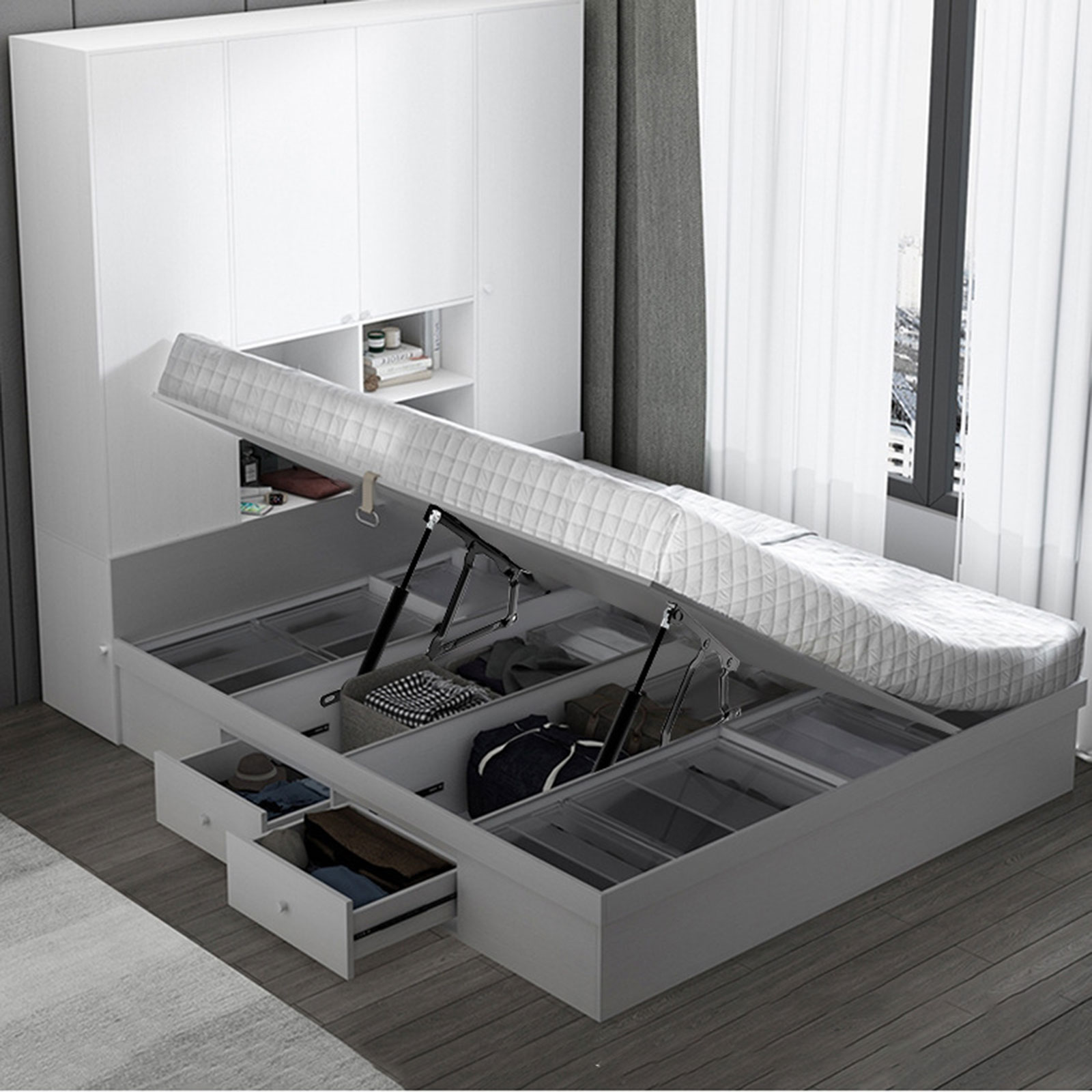 2個入りベッドリフト機構油圧ガススプリングベッド収納リフトキ - Gas Lift Storage Bed Hydraulic のレビューと価格