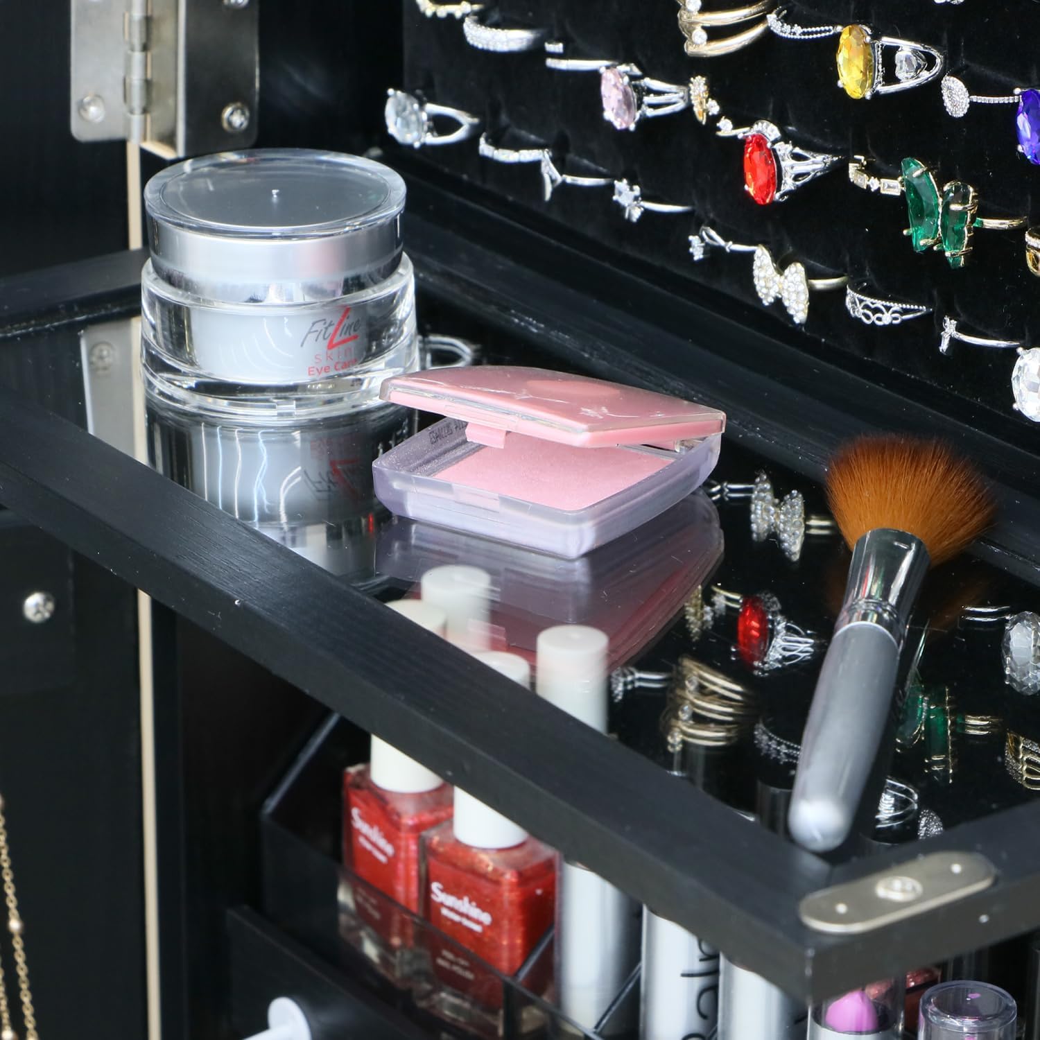 全身鏡付きジュエリーキャビネット、引き出し付き、鍵付き収納、 - Full Length Mirror Jewelry Armoire のレビューと価格