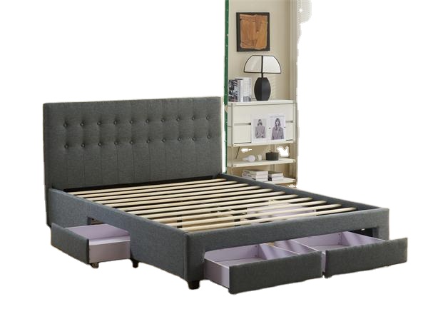 モダンなダブルベッドフレーム、4つの収納引き出し付き、寝室家 - King Size Bed Frame With Storage Drawers のレビューと価格