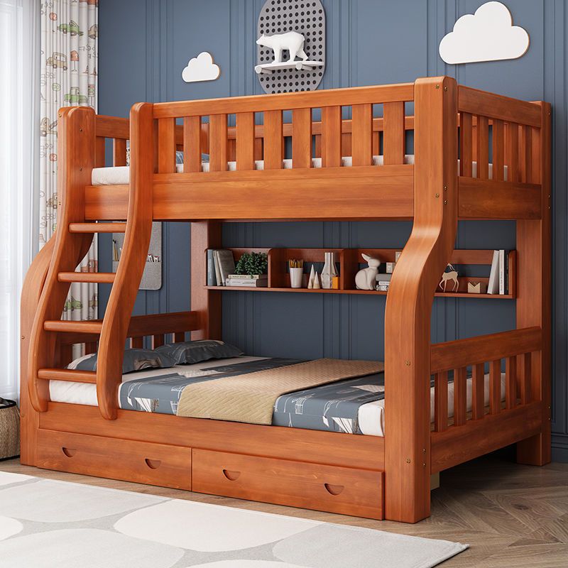 女の子用大人用無垢材フレームダブル子供用ベッドキングサイズモ - Bunk Bed With Stairs And Slide のレビューと価格