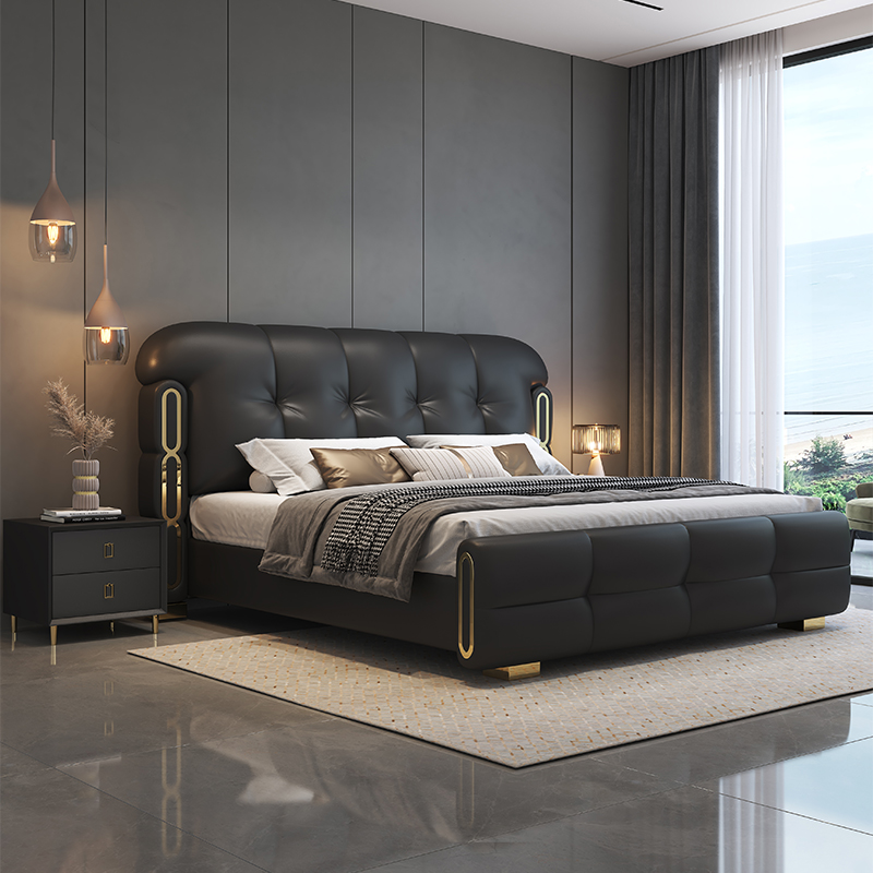 モダンな高級木製寝室家具、ソフトな布張りのキングサイズダブル - King Size Bed Frame With Storage Drawers のレビューと価格