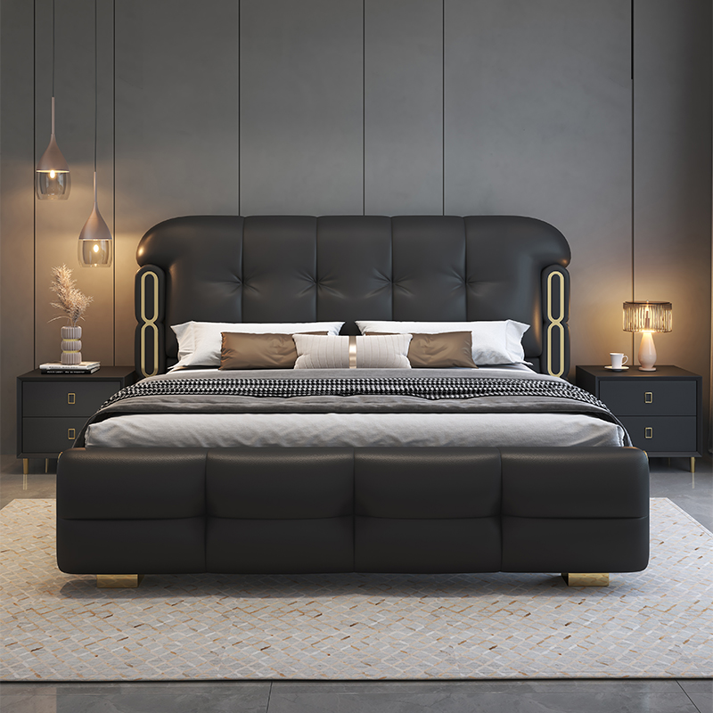 モダンな高級木製寝室家具、ソフトな布張りのキングサイズダブル - King Size Bed Frame With Storage Drawers のレビューと価格