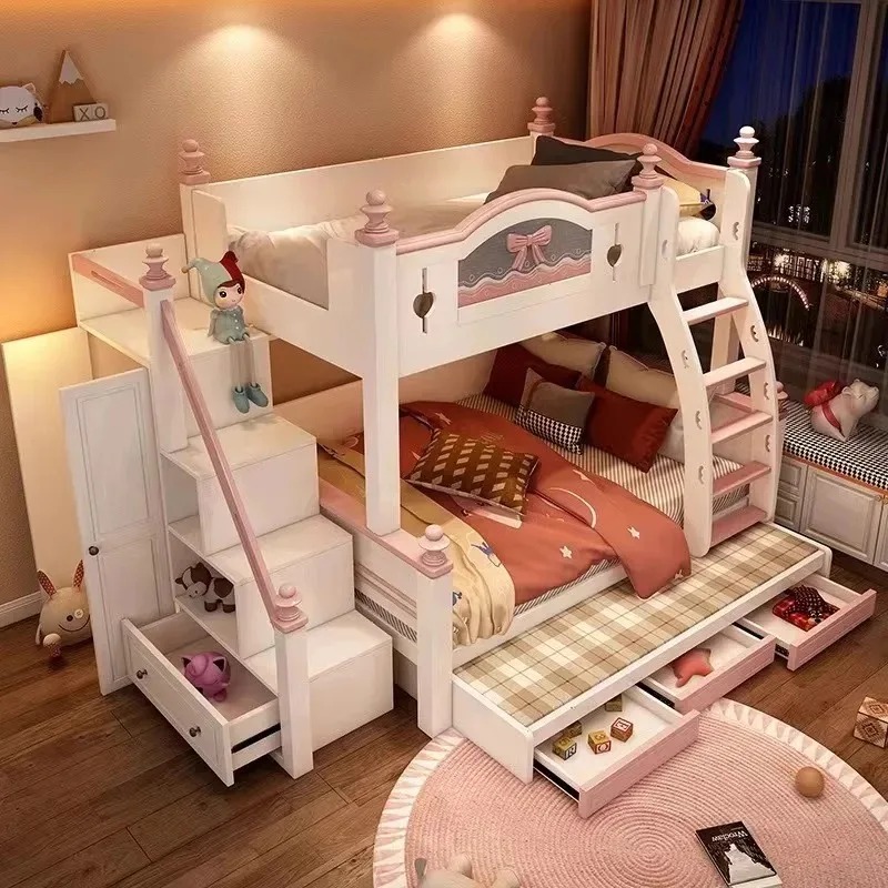 格安カスタマイズ木製二段ベッド 高品質ベッドルーム家具 子供 - Bunk Bed With Stairs And Slide のレビューと価格