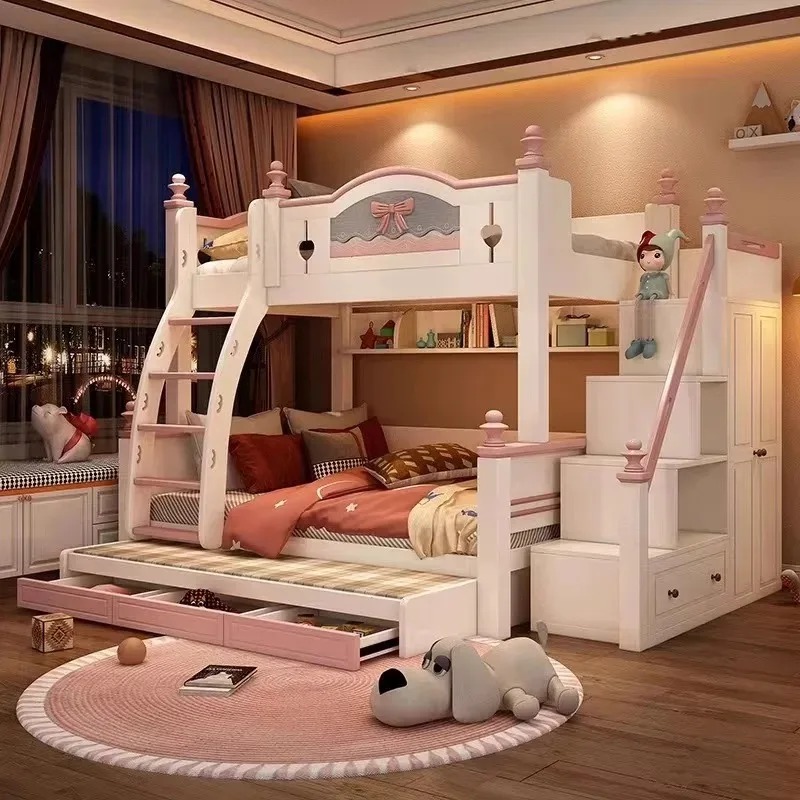 格安カスタマイズ木製二段ベッド 高品質ベッドルーム家具 子供 - Bunk Bed With Stairs And Slide のレビューと価格