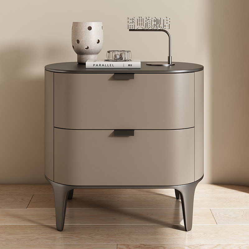 高級ナイトスタンド、マイクロファイバーレザー家具、無垢材、引 - Solid Wood Nightstand 2 Drawers のレビューと価格