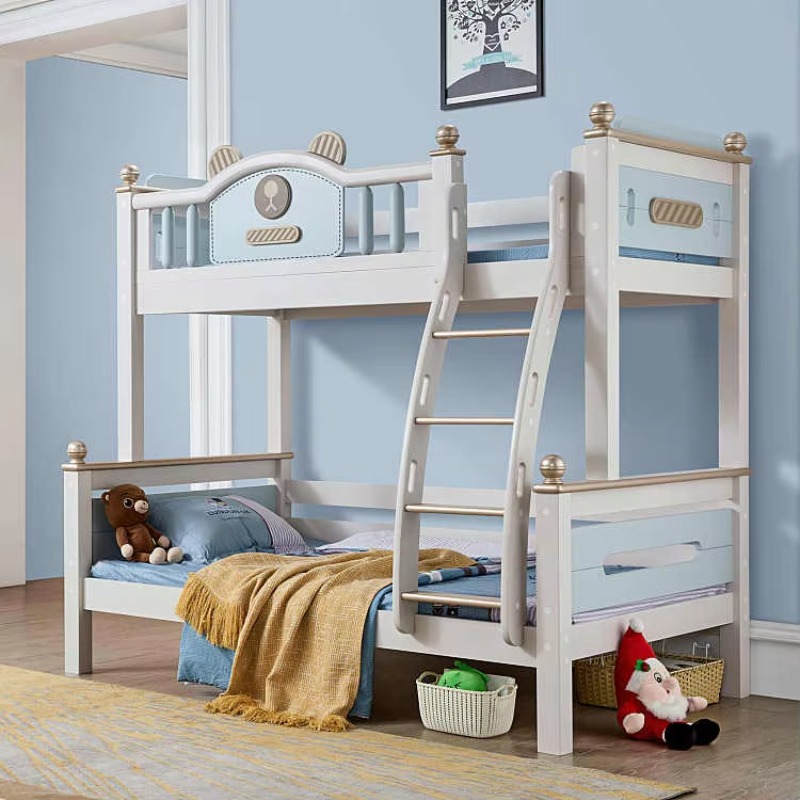 モダンなシンプル無垢材多機能二段ベッド、スライド階段収納キャ - Bunk Bed With Stairs And Slide のレビューと価格