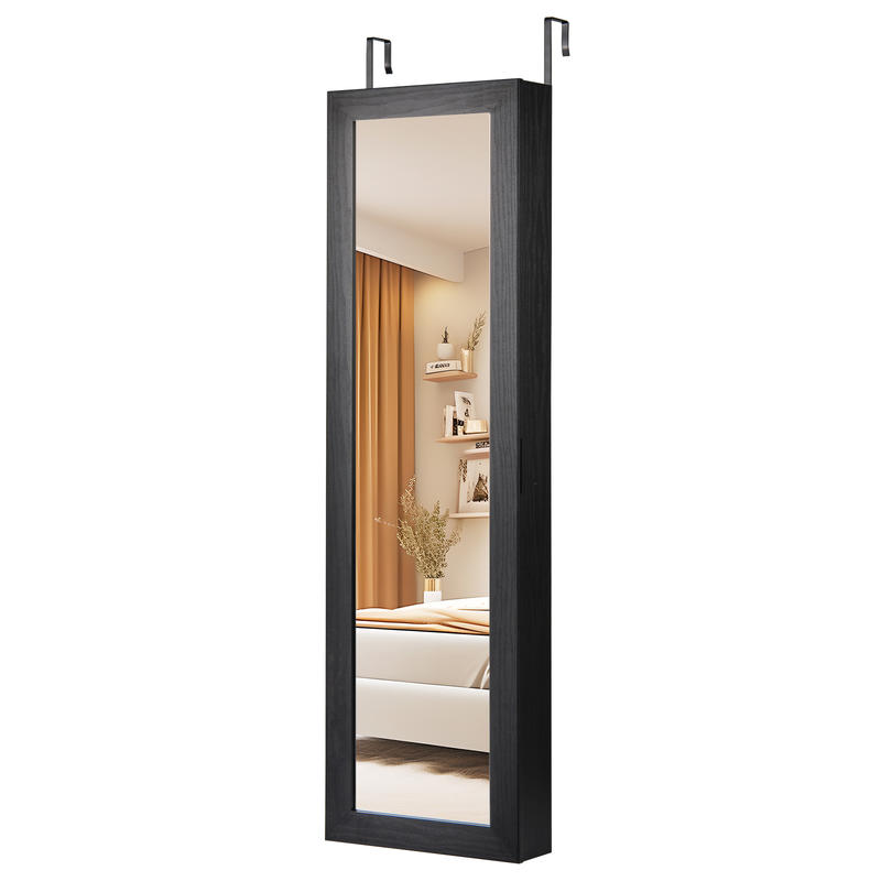 ロック付きジュエリーアルモア、壁掛けMDFキャビネット、全身 - Full Length Mirror Jewelry Armoire のレビューと価格