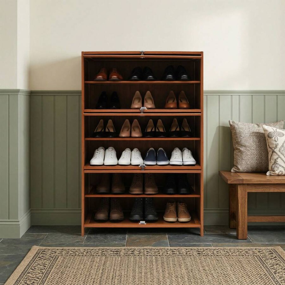 7段式シューズラック収納キャビネット、フリースタンディングオ - Shoe Rack Cabinet Narrow Entryway のレビューと価格