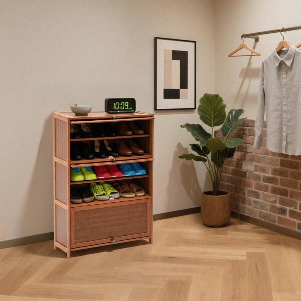 7段式シューズラック収納キャビネット、フリースタンディングオ - Shoe Rack Cabinet Narrow Entryway のレビューと価格