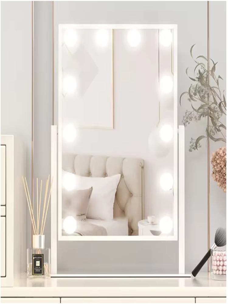 取り外し可能なLEDバニティミラーバルブ ハリウッド風ドレッ - Dressing Table Vanity With Lighted Mirror のレビューと価格