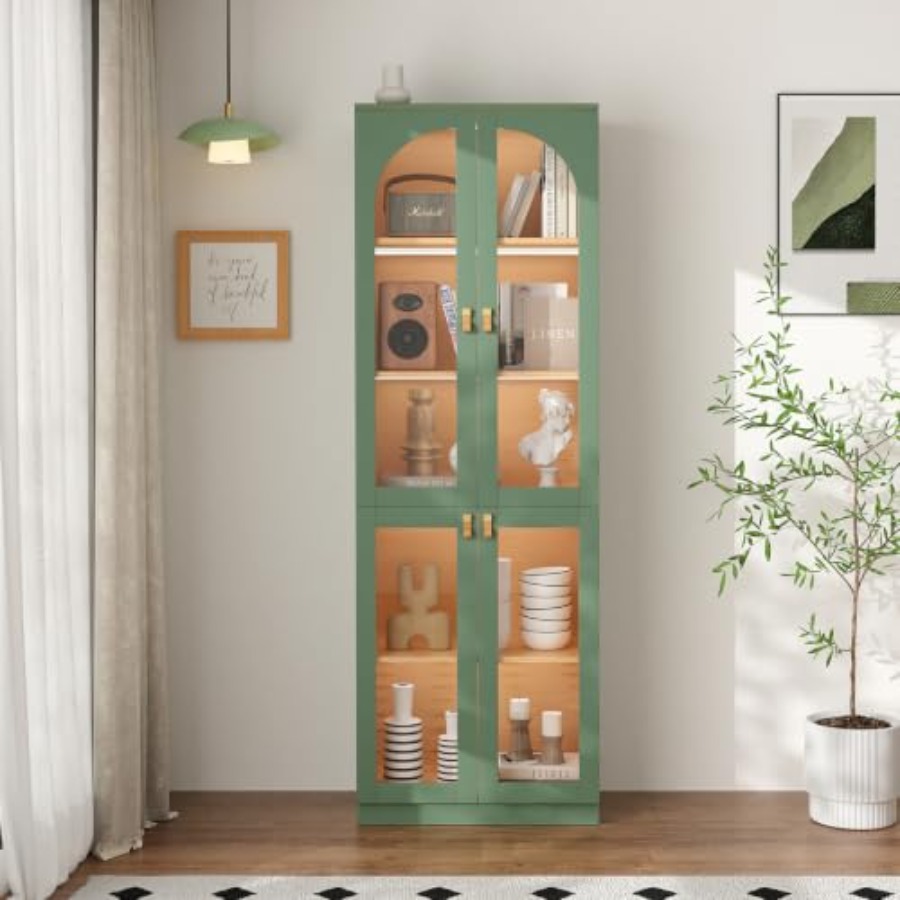 リビングルーム用オフィスキュリオキャビネット、強化ガラス扉付 - Storage のレビューと価格