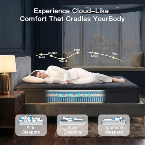 12インチ クイーンマットレス、メモリーフォーム＆ポケットス - Memory Foam Mattress In A Box Queen のレビューと価格