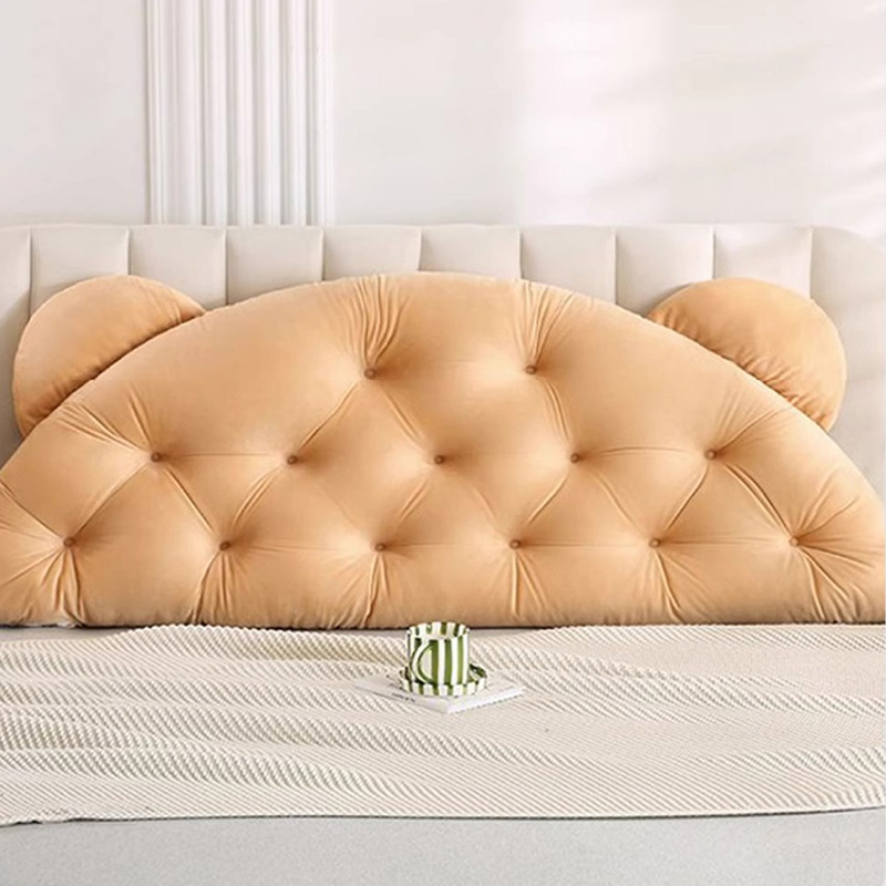 クマ耳型ヘッドボード背もたれクッション、厚手の布張りサポート - Headboard Cushion Backrest Tatami のレビューと価格