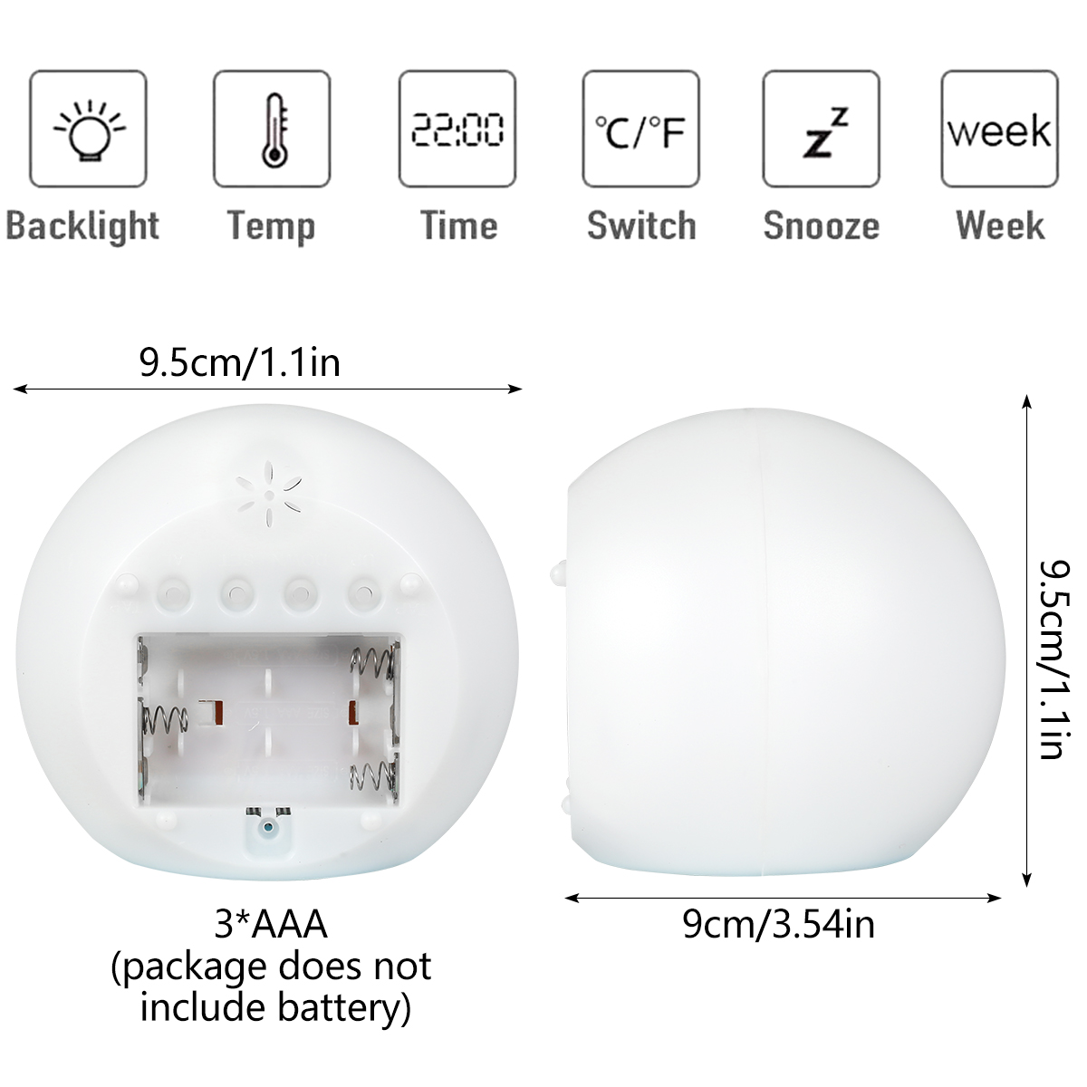 子供デジタル目覚まし時計 LED 音楽目覚まし時計 7 色の - Floating Nightstand With Led Light のレビューと価格