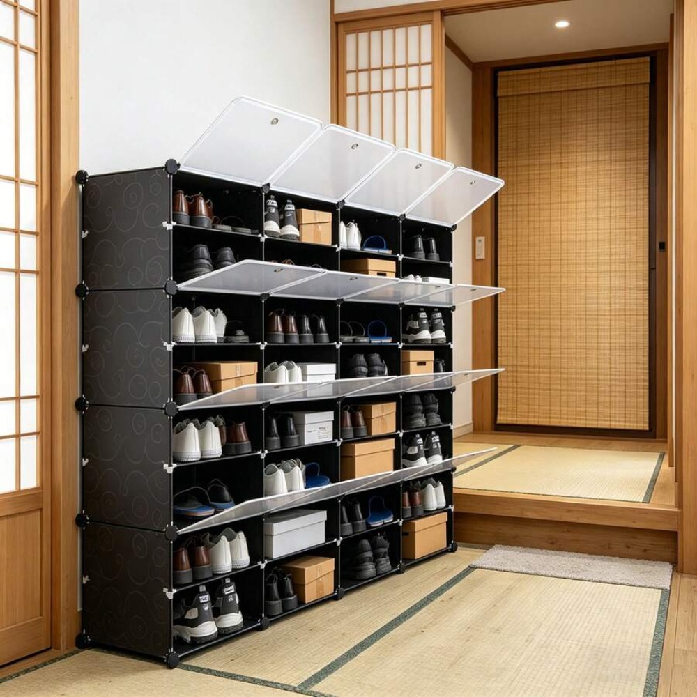 8段ポータブルシューズラックオーガナイザー、64足収納可能、 - Shoe Rack Cabinet Narrow Entryway のレビューと価格