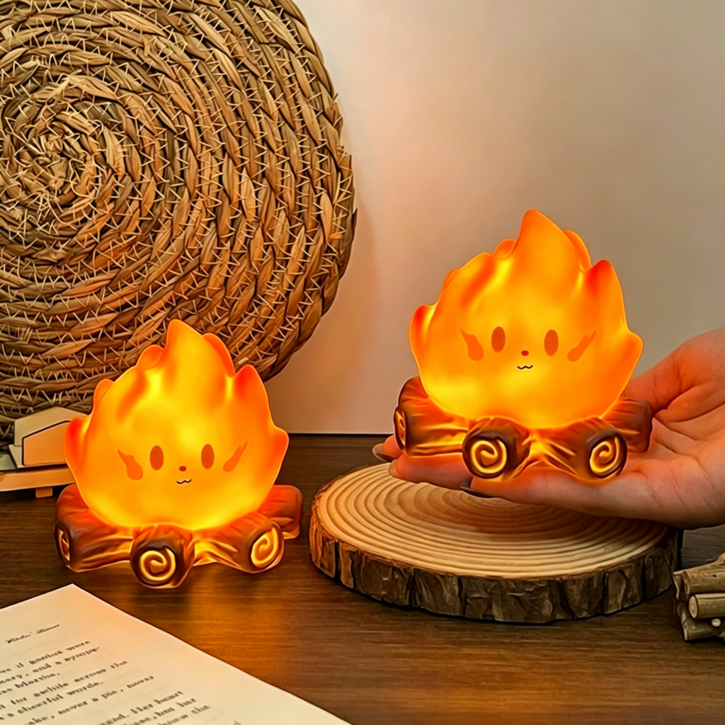 クリエイティブでかわいいミニ漫画キャンプファイヤーシリコンナ - Floating Nightstand With Led Light のレビューと価格