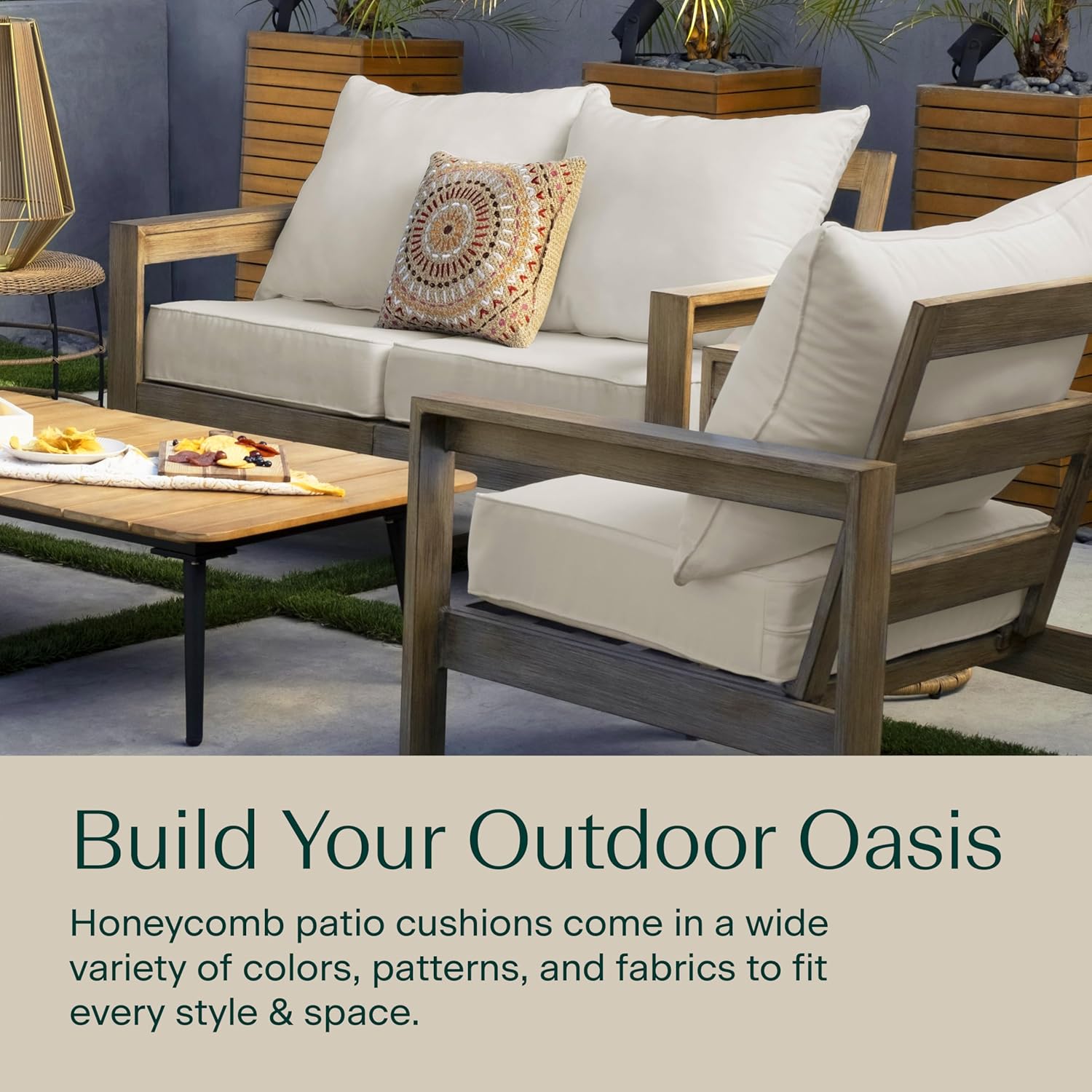屋外パティオ家具、ソリッドボーンカラー、テクスチャード加工の - Outdoor Furniture のレビューと価格