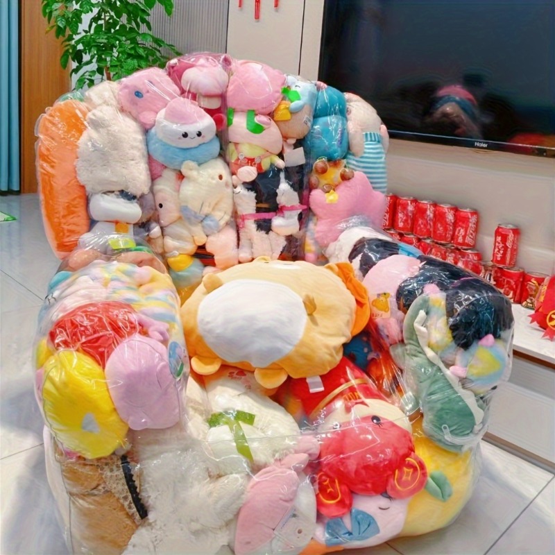 大容量透明PVCソファおもちゃ収納バッグ、ダブルジッパーで簡 - Sofas のレビューと価格