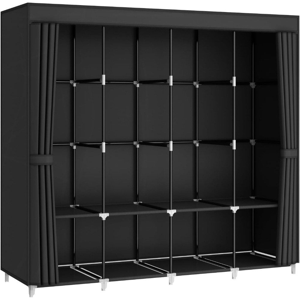 米国発送 ポータブルクローゼットワードローブ 67インチ 衣 - Wardrobe Closet Portable Fabric Cover のレビューと価格