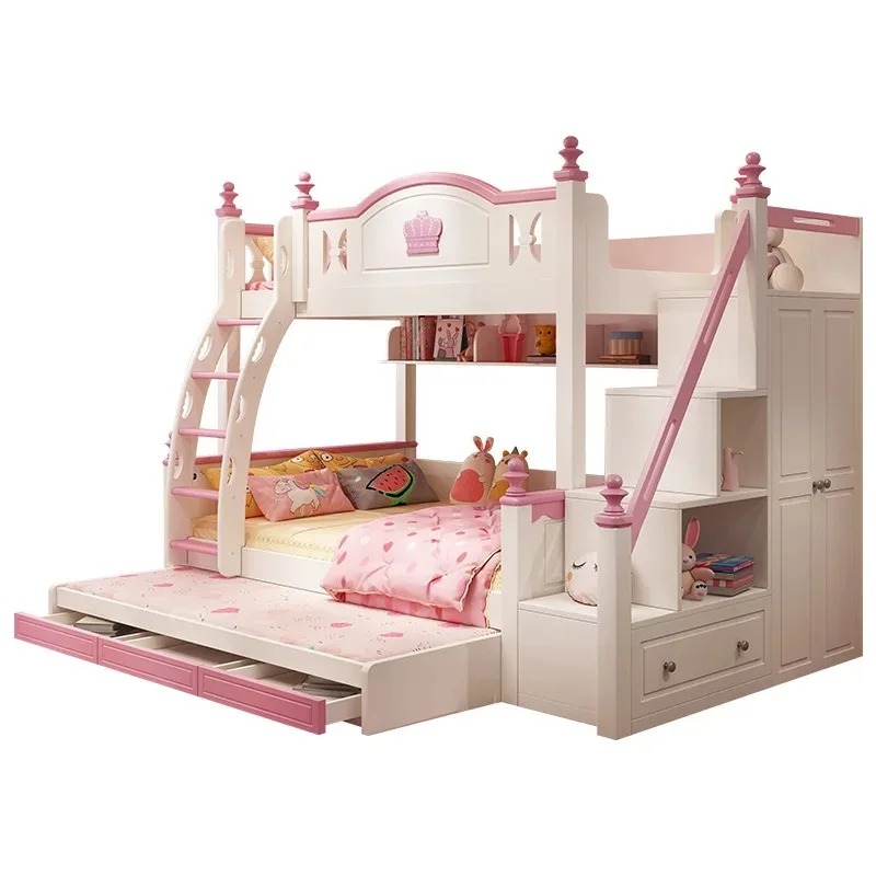 子供部屋家具 子供用二段ベッド 階段付き 子供部屋セット キ - Bunk Bed With Stairs And Slide のレビューと価格