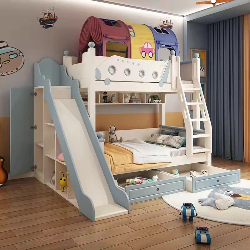 高品質木製プリンセススタイル二段ベッド、スライド階段付きロッ - Bunk Bed With Stairs And Slide のレビューと価格