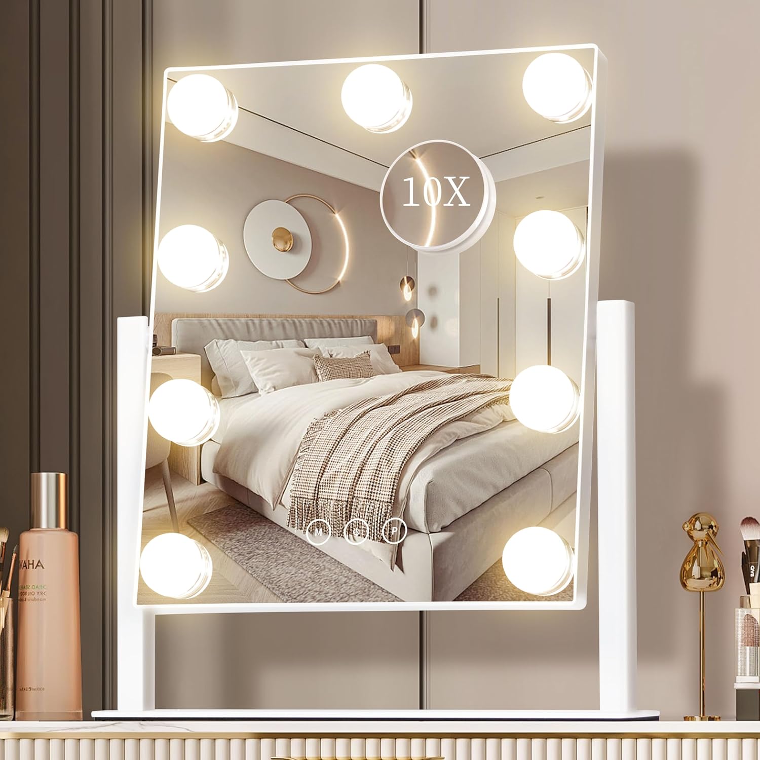 バニティミラーライト ハリウッドメイクアップミラー LED電 - Dressing Table Vanity With Lighted Mirror のレビューと価格