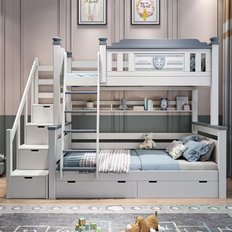 ！@2025 格安木製子供部屋家具 無垢材二段ベッド 子供用 - Bunk Bed With Stairs And Slide のレビューと価格