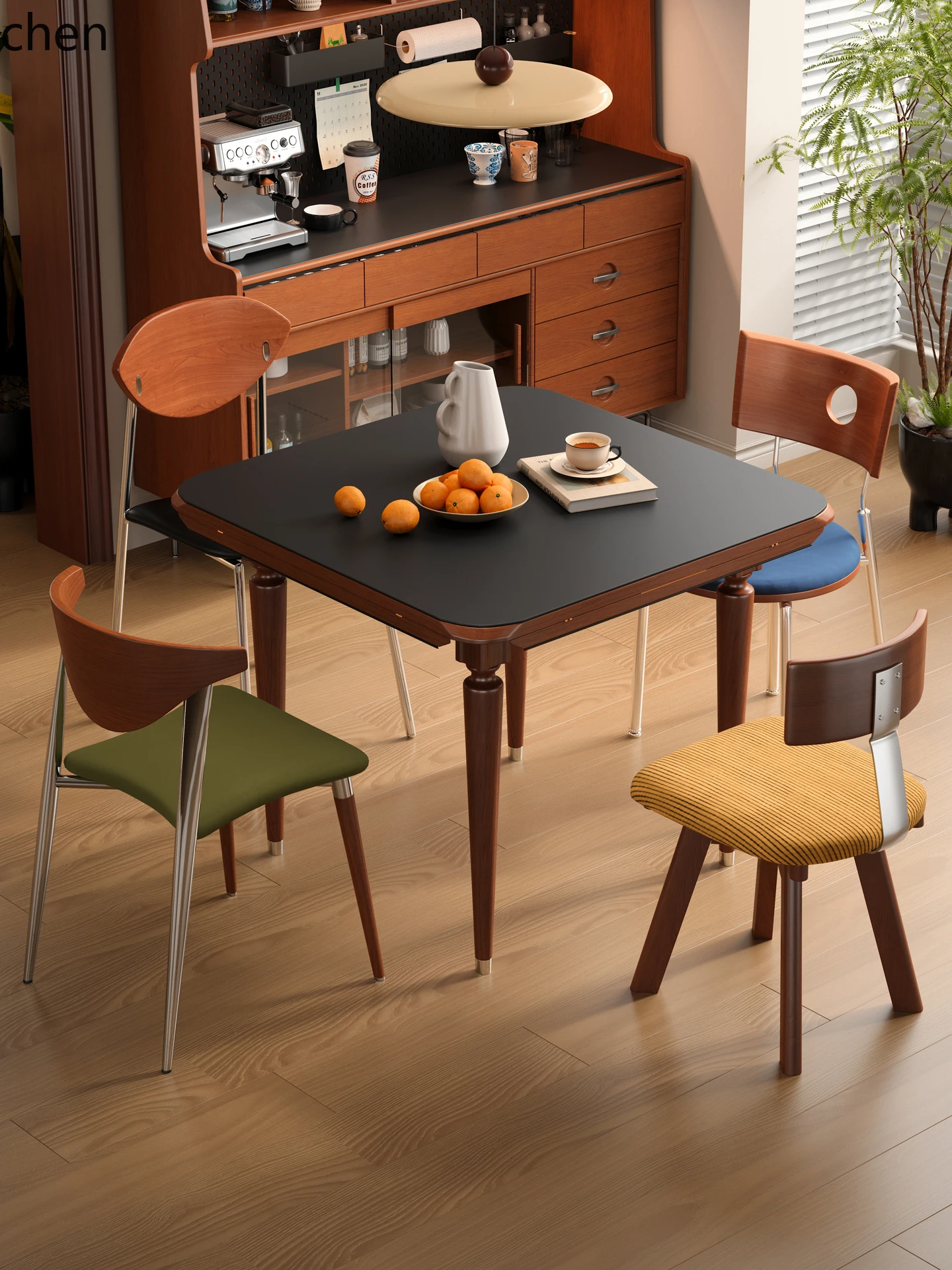 i5.21 無垢材ロックプレート伸縮式ダイニングテーブル正方 - Chairs のレビューと価格
