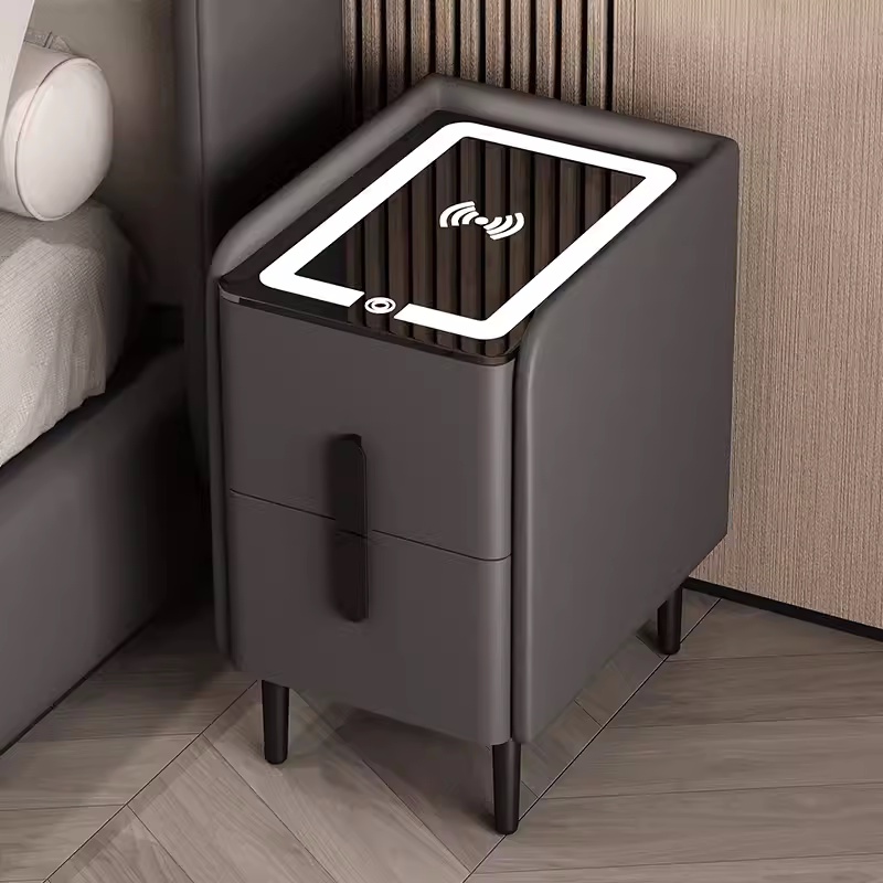 北欧スタイルのスマートベッドサイドテーブル 引き出し2個付き - Solid Wood Nightstand 2 Drawers のレビューと価格