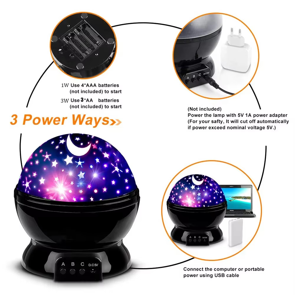 LED ナイトライト星雲スタープロジェクター 360 度回転 - Floating Nightstand With Led Light のレビューと価格